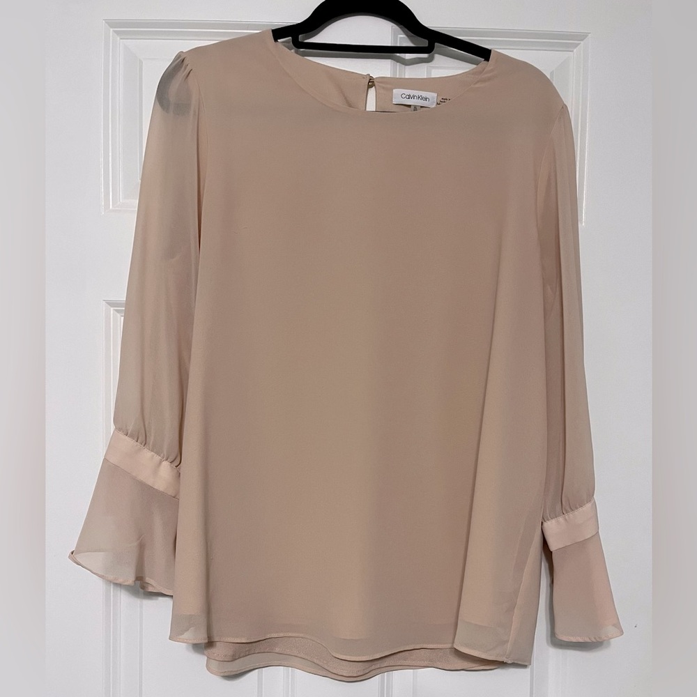 Calvin Klein pink blouse, lined, size XL